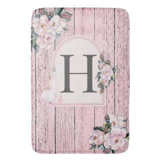 Pink Barn Wood w/ Pink Perfume Bottles Fun Design Bath Mat