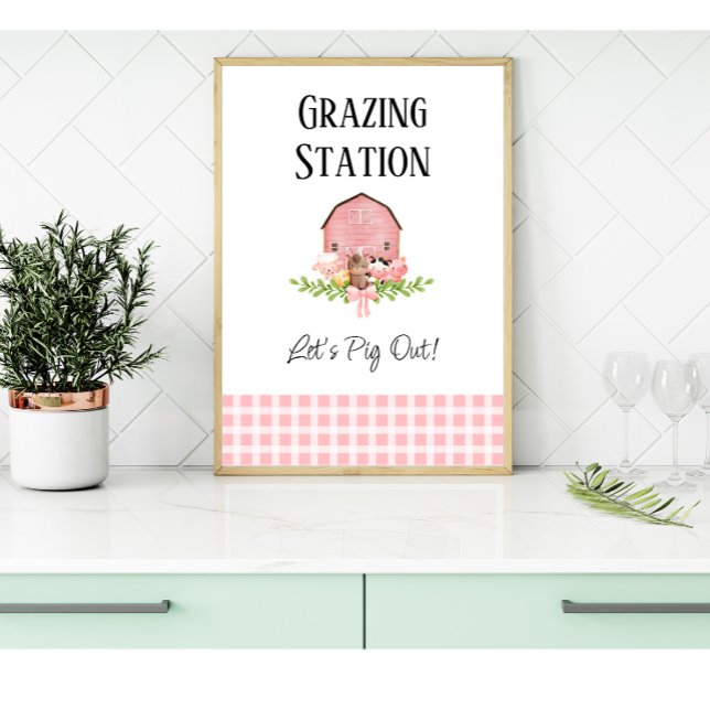Pink Barnyard Birthday Food Station Poster (Creator Uploaded)
