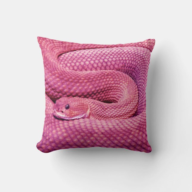 Pink Basilisk Rattlesnake Cushion (Front)