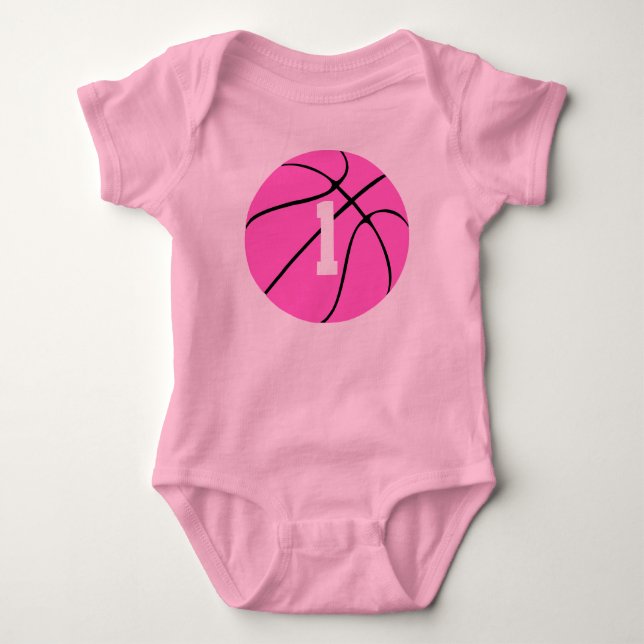 Pink Basketball Baby Bodysuit (Front)