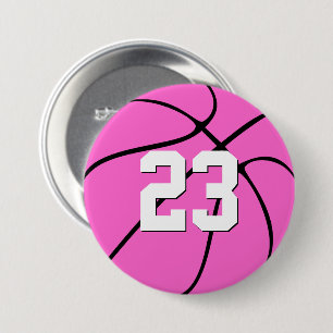 Pink Basketball Custom Jersey Number/Letters Sport 7.5 Cm Round Badge