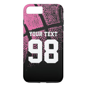 Pink basketball custom sports jersey number name iPhone 8 plus/7 plus case