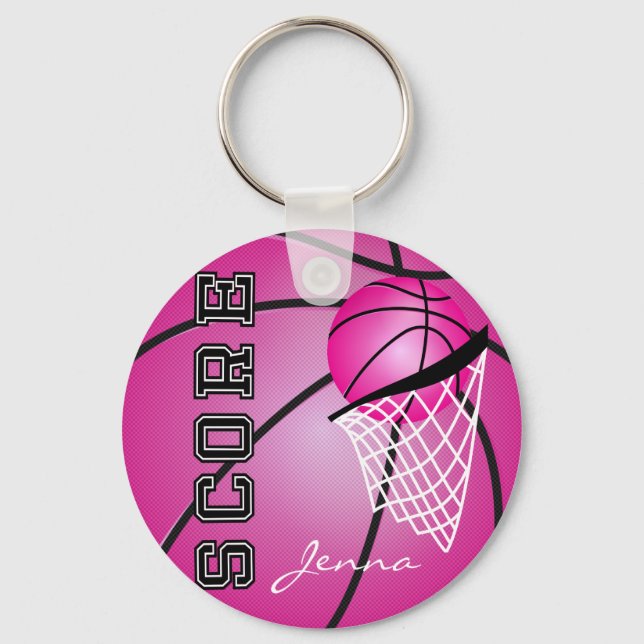 Pink Basketball | DIY Name Key Ring (Front)