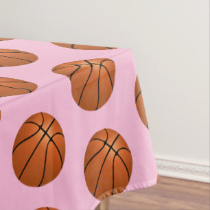 Pink Basketball Kids Birthday Party  Tablecloth