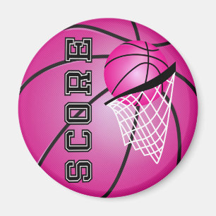 Pink Basketball Magnet