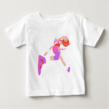 Pink Basketball Player Dunking Graphic