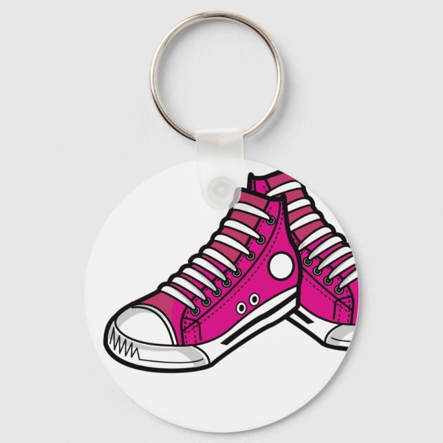 Pink Basketball Sneaker Keychain (Front)