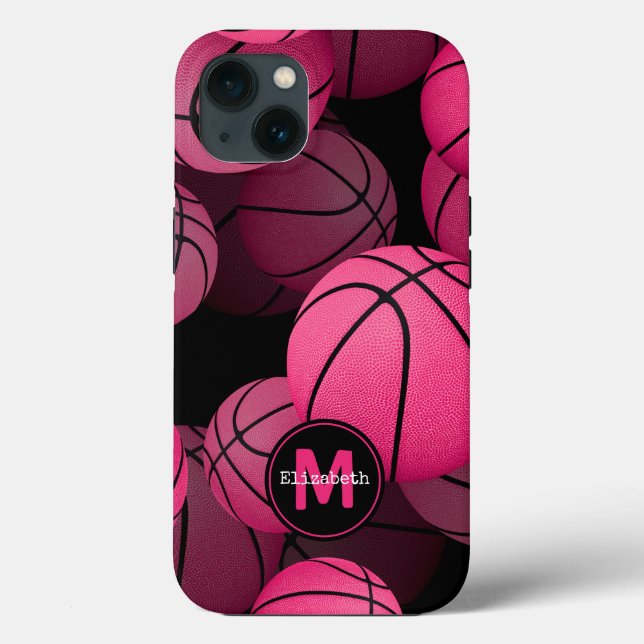 pink basketballs girls' personalised Case-Mate iPhone case (Back)