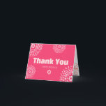 Pink Bat Mitzvah Starburst Bold Type Cool Groovy Thank You Card<br><div class="desc">Make sure your favourite Bat Mitzvah shows her appreciation to all who supported her milestone event! Send out this fun, trendy, groovy, personalised folded thank you card! Retro hot pink and coral flower starbursts with Stars of David, as well as bold modern yellow hot pink sans serif typography, overlay a...</div>