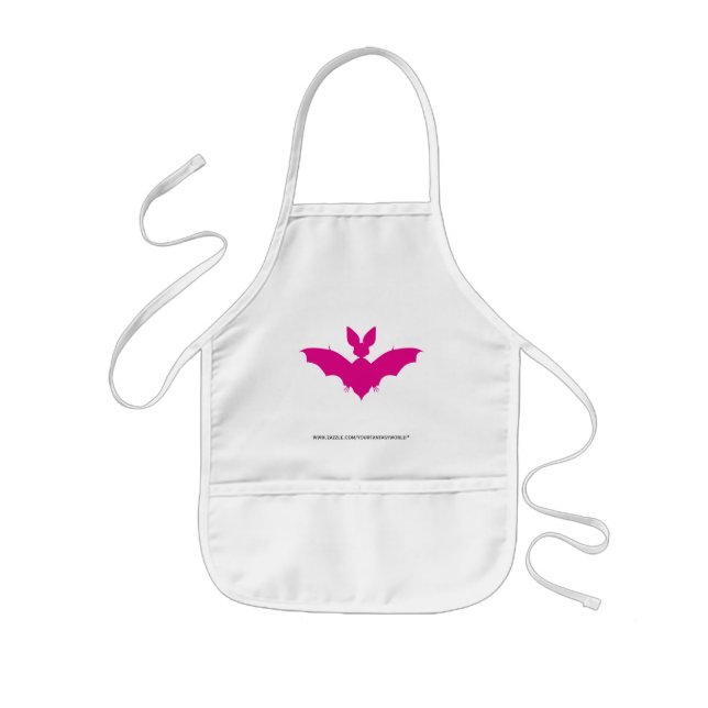 Pink Bat Spooky Cute Goth Kids Apron (Front)