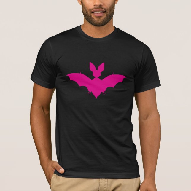 Pink Bat Spooky Cute Goth T-Shirt (Front)
