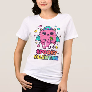 Pink Bat with Skull & Stars for Alt Romance Tri-Blend Shirt