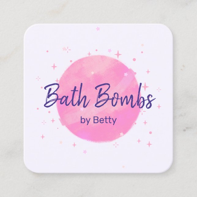 Pink Bath Bomb Calling Card (Front)