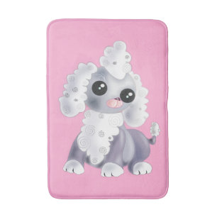 Pink Bath Mat with Cute Pet Dog - Customisable