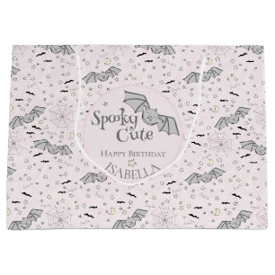 Pink Bats Spooky Cute Baby Girl Large Gift Bag