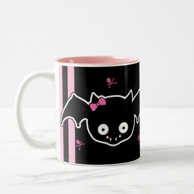 Pink Batty Two-Tone Coffee Mug (Left)