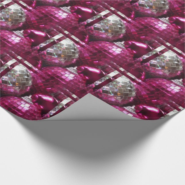 Pink Baubles wrapping paper (Corner)