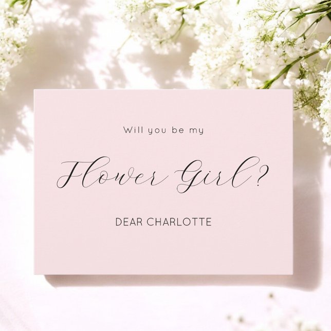 Pink Be My Flower Girl Script Invitation (Creator Uploaded)