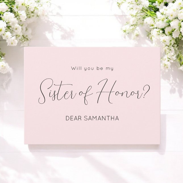 Pink Be My Sister of Honour Script Invitation (Creator Uploaded)