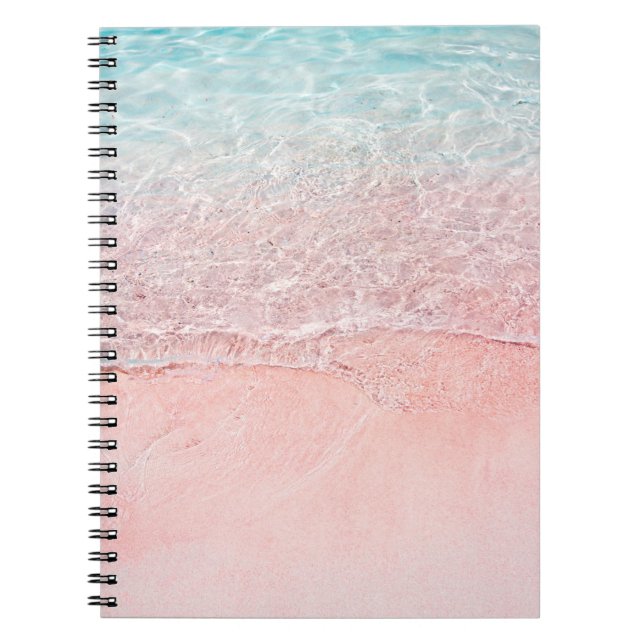 Pink Beach and Splash Wave Notebook (Front)