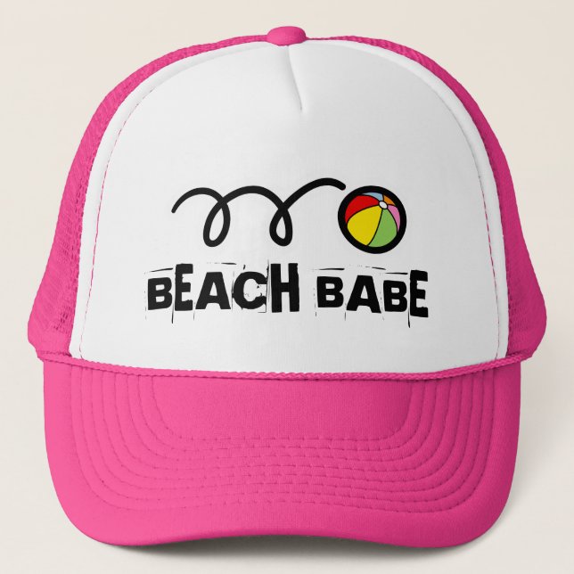 Pink beach babe hat for girls (Front)