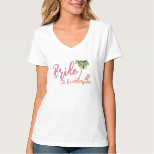 Pink Beach Bachelorette Party Bride To Be T-Shirt