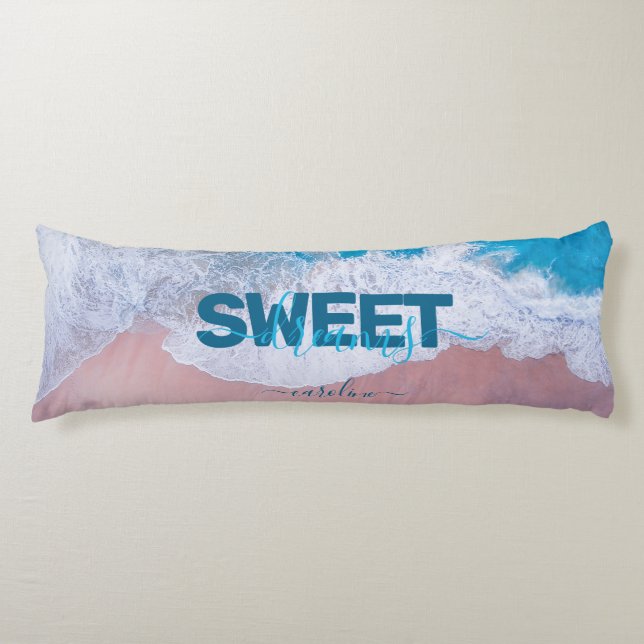 Pink Beach Bermuda Personalised Body Cushion (Front)