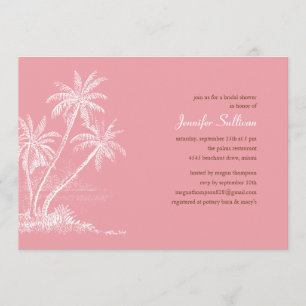 Pink Beach Bridal Shower Invitations
