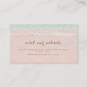 Pink beach hearts in the sand website Insert card