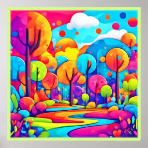 Pink Beach Night Sky Poster