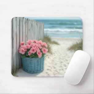 Pink Beach Petunias Mouse Mat