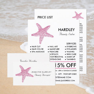Pink Beach Starfish, Beautician, Beauty Salon Flyer