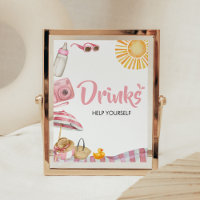 Pink Beach Summer Baby Shower Drinks