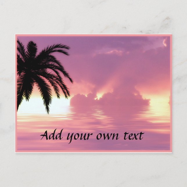 Pink Beach Sunset Postcard (Front)