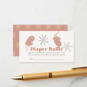 Pink Beanie Boy Baby Shower Diaper Raffle Ticket Enclosure Card