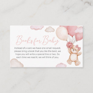 Pink Bear Balloon Bearly Wait Books for Baby Enclosure Card