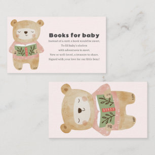 Pink Bear Books for baby Request Enclosure Card