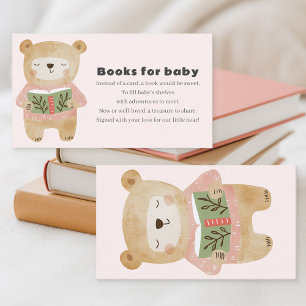 Pink Bear Books for baby Request Enclosure Card