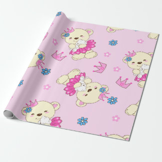 Pink Bear Princess Wrapping Paper