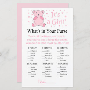 Pink bear What's in your purse game