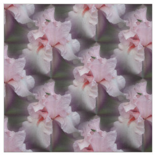 Pink Bearded Iris Flower Nature Pattern Fabric