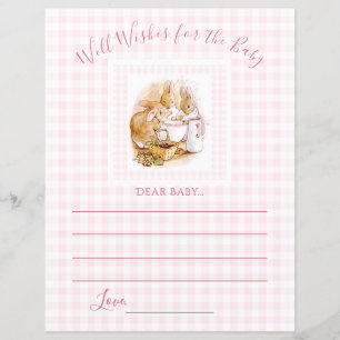 Pink Beatrix Potter Well Wishes Baby Shower Game