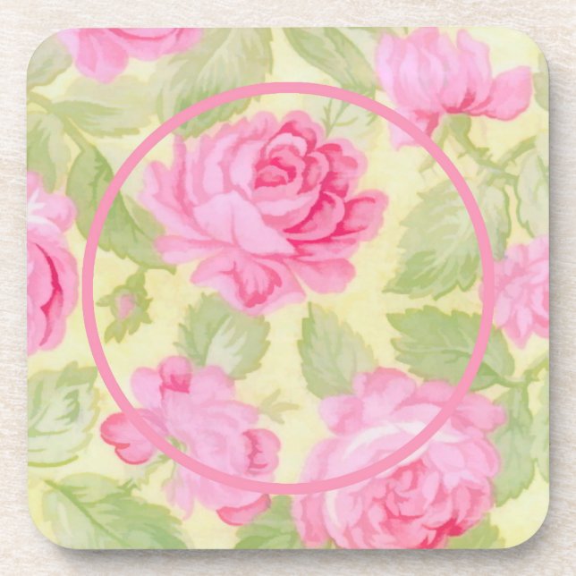 Pink Beauties Cork Back Coaster (Front)