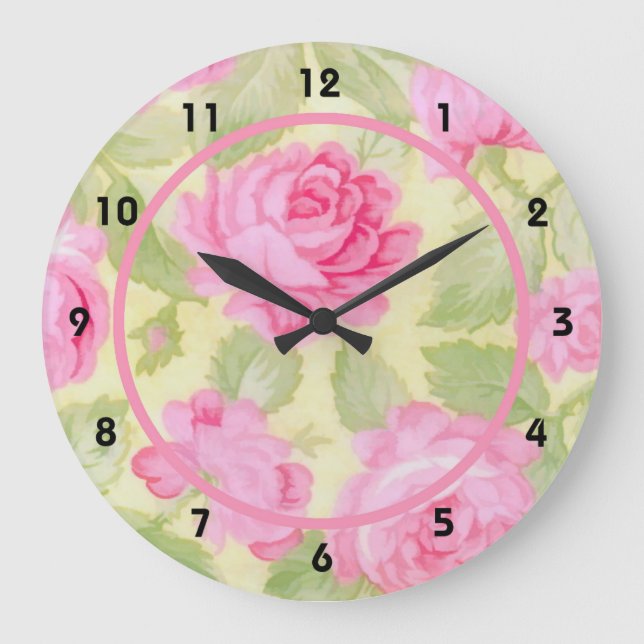 Pink Beauties Wall Clock (Front)