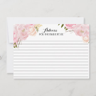 Pink Beautiful Floral Advice Cards