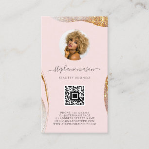 Pink Beauty Aesthetician Social Media Business Calling Card