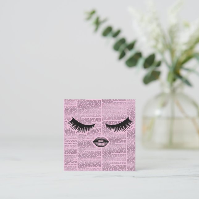 Pink Beauty Flat Loyalty Card | Feminine Aesthetic (Standing Front)
