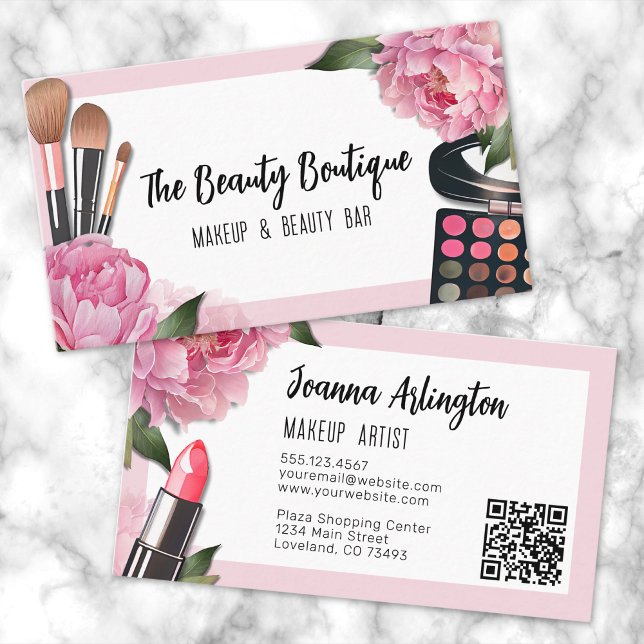 Pink Beauty Makeup Artist Business Card (Pink Beauty Makeup Artist Business Card )
