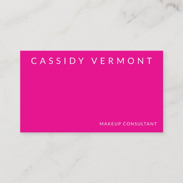 Pink Beauty Makeup Hair Consultant  Business Card (Front)