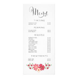 Pink Beauty Salon Beautician Menu Price List